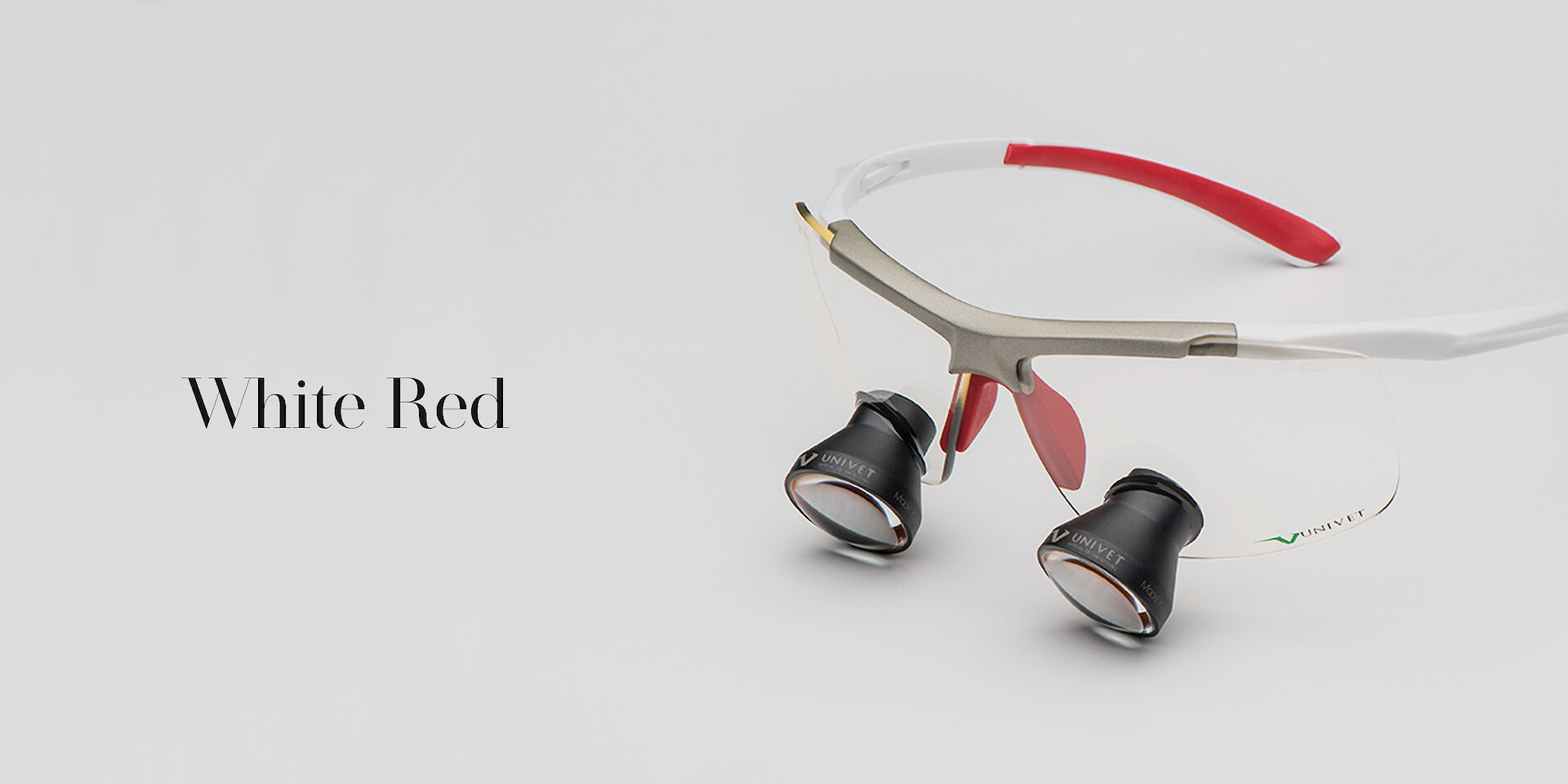 Loupes Univet Quick Loupes White Red sistema di ingrandimento pronto all'uso